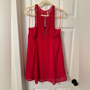 Free People Wherever You Go Swing Mini Dress in rose